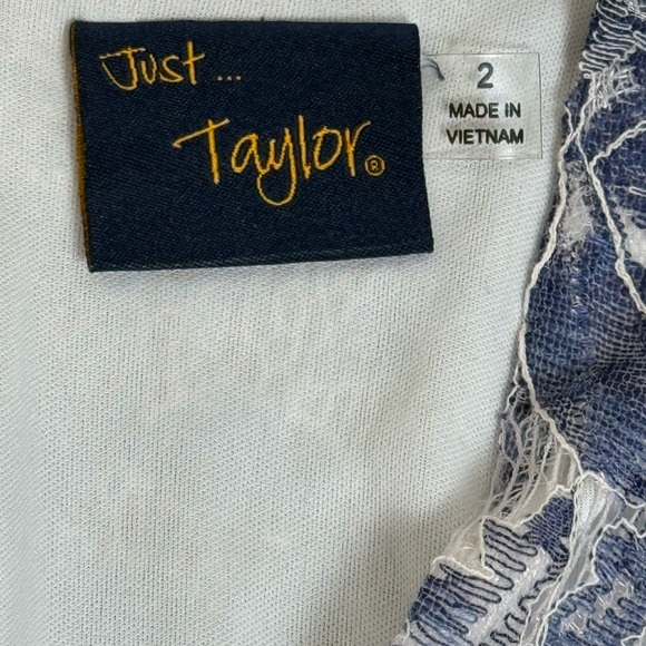 Just Taylor Blue Lace Fit & Flare Dress Size 2 Wedding Guest - Picture 2 of 6